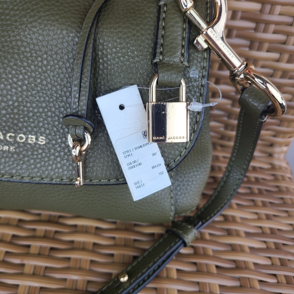 Marc Jacobs Mini Boho Grind Green Leather Shoulder Crossbody Bag Gold Hardware - Picture 3 of 16